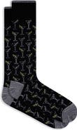 Bugatchi Martini Pattern Mercerized Cotton Blend Dress Socks