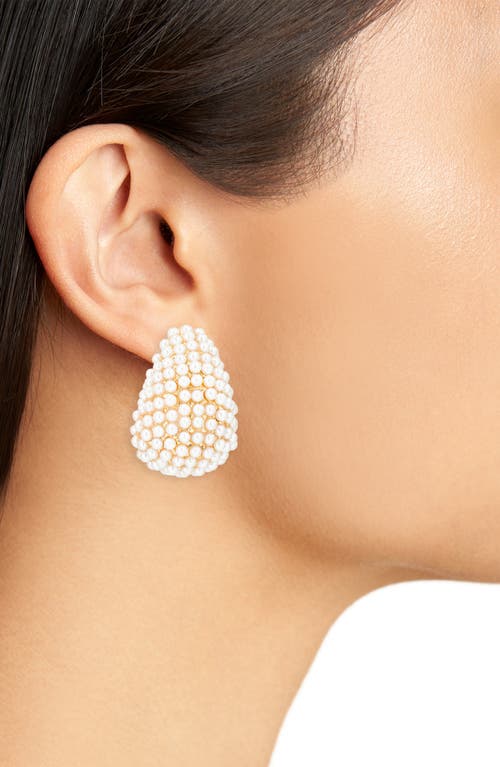 Tasha Faux Pearl Bean Stud Earrings