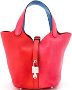 Pre-Owned Hermes Picotin Lock Bag Tricolor Clemence PM