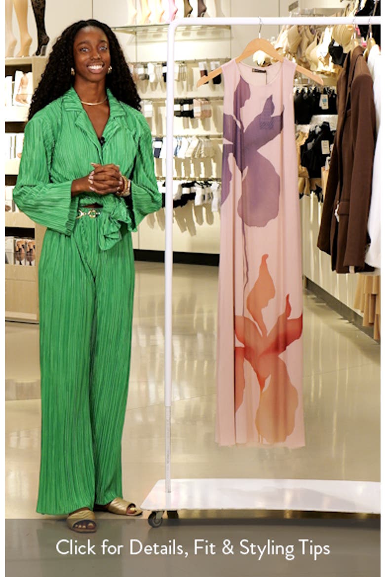 Twist Floral Print Mesh Cover-Up Maxi Dress video
