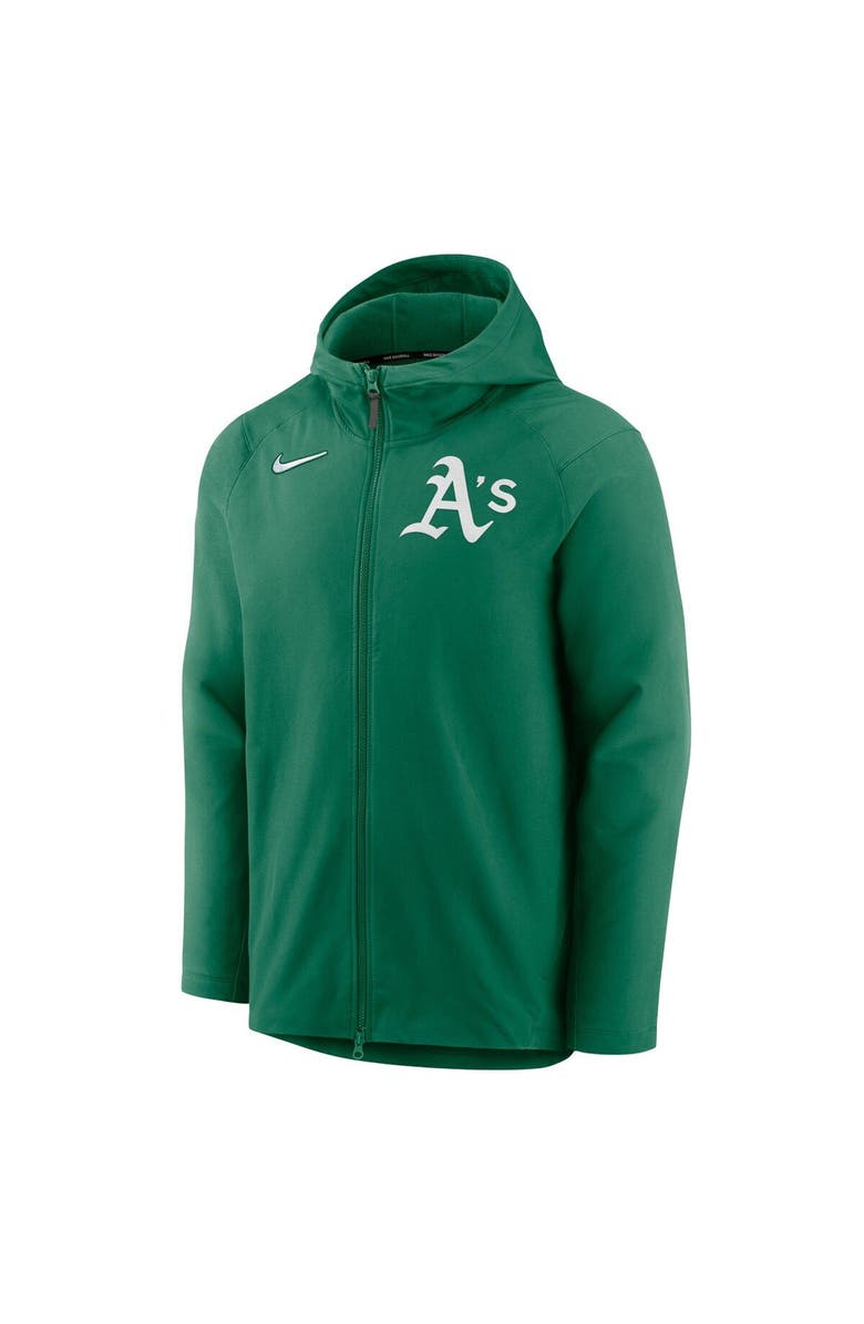 Nike Men's Nike Kelly Green Oakland Athletics Authentic Collection Performance Raglan Full-Zip Hoodie, Alternate, color, 