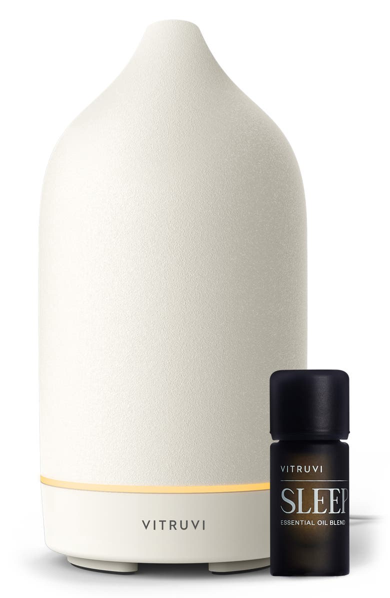 Vitruvi Stone Sleep Diffuser Bundle Set, Main, color, White