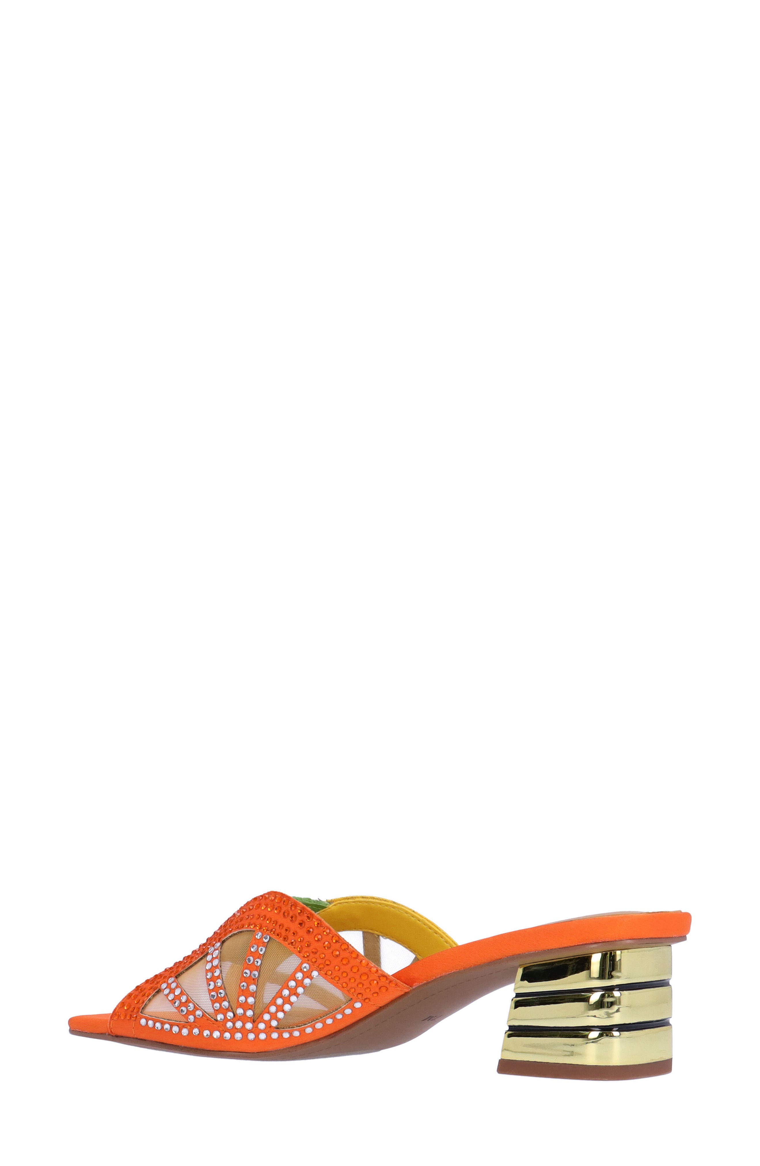 J. Reneé Lemon Block Heel Sandal, Alternate, color, Lime/ Yellow/ Orange