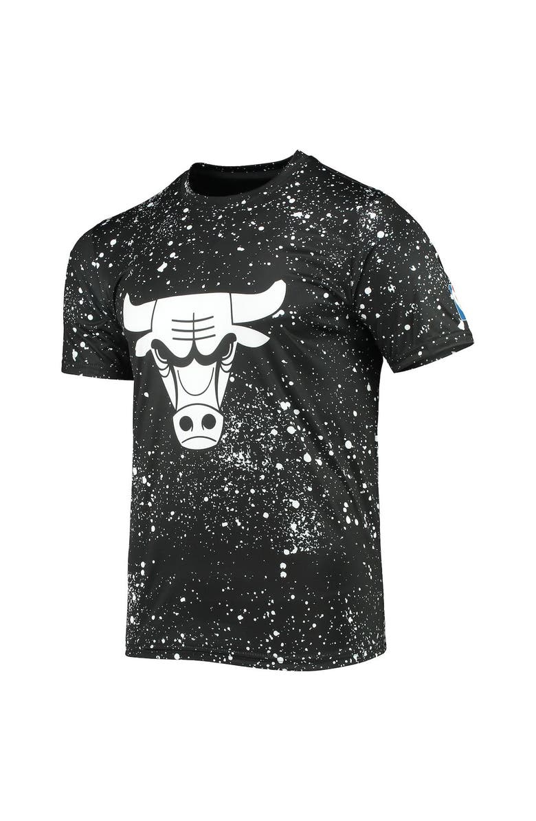 FISLL Men's Black Chicago Bulls Splatter Print T-Shirt, Alternate, color, 
