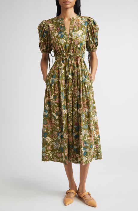 Ulla Johnson Paisley Floral Cotton Midi Dress