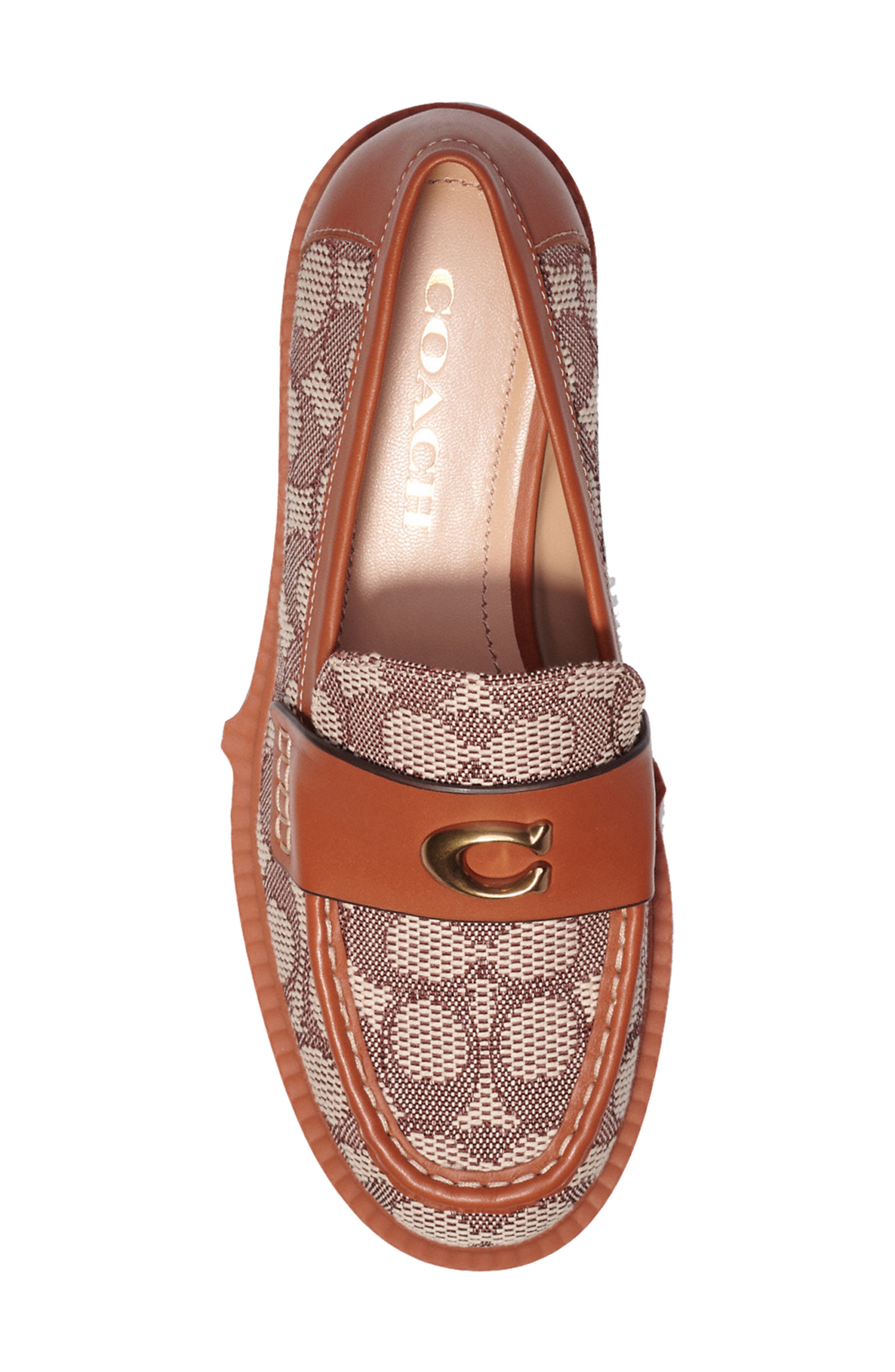 COACH Leah Textured Jacquard Platform Loafer, Alternate, color, 