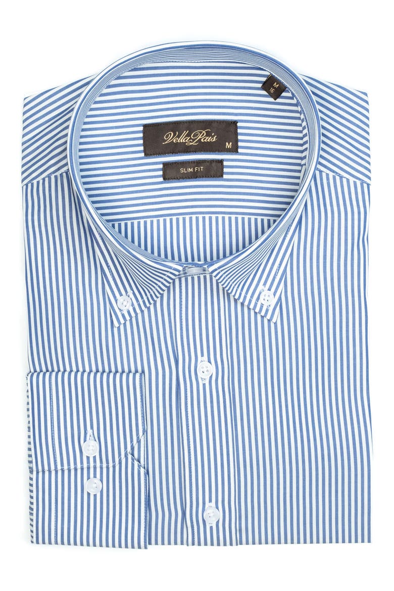 Cosmos Slim Fit Cotton Dress Shirt, Alternate, color, BLUE