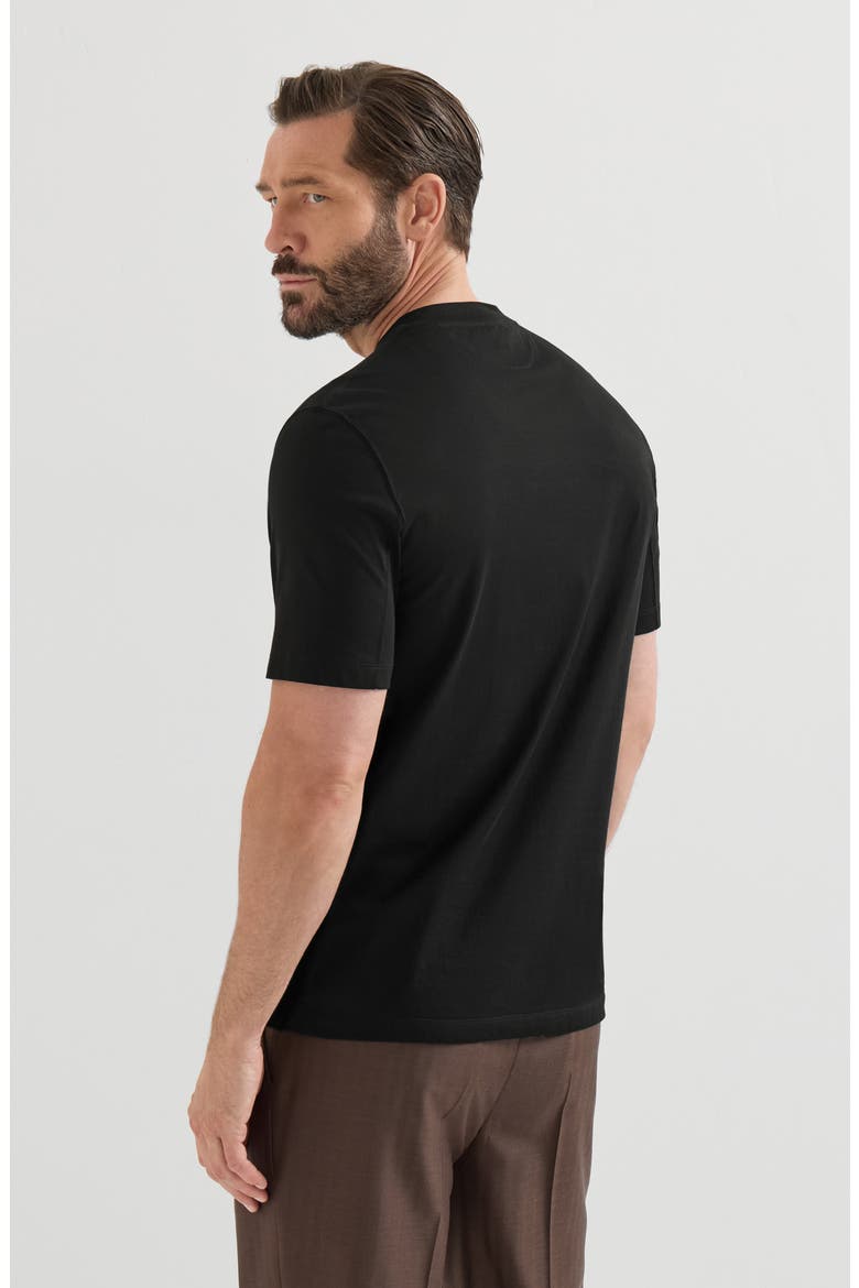 Cotton jersey crew neck T-shirt, Alternate, color, Black