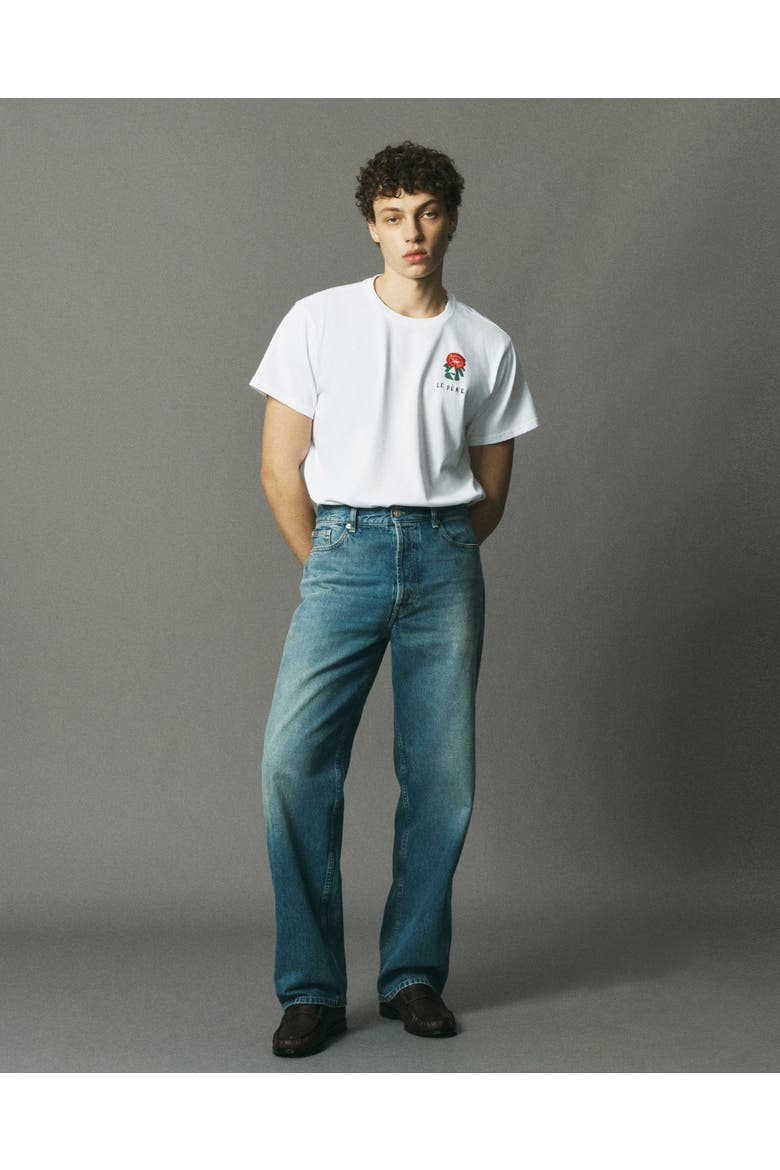 Embroidered Flower Tee, Alternate, color, White