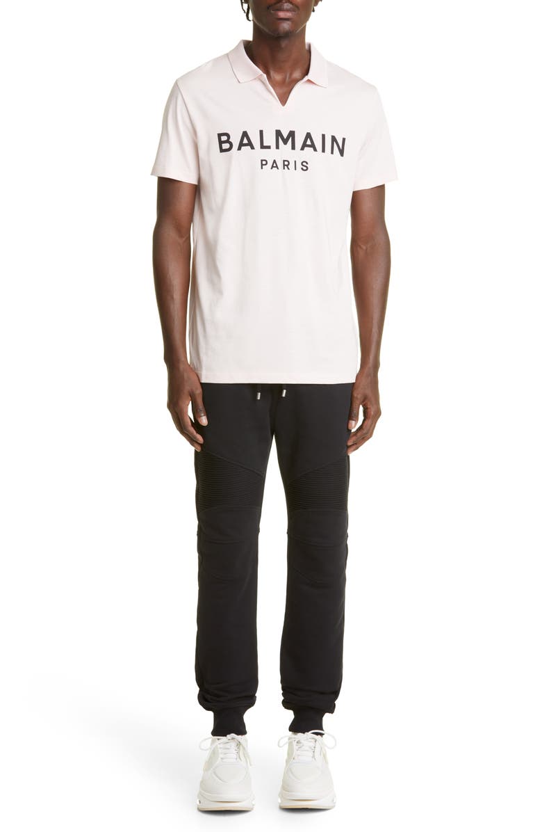 Balmain Men's Cotton Logo Polo, Alternate, color, 