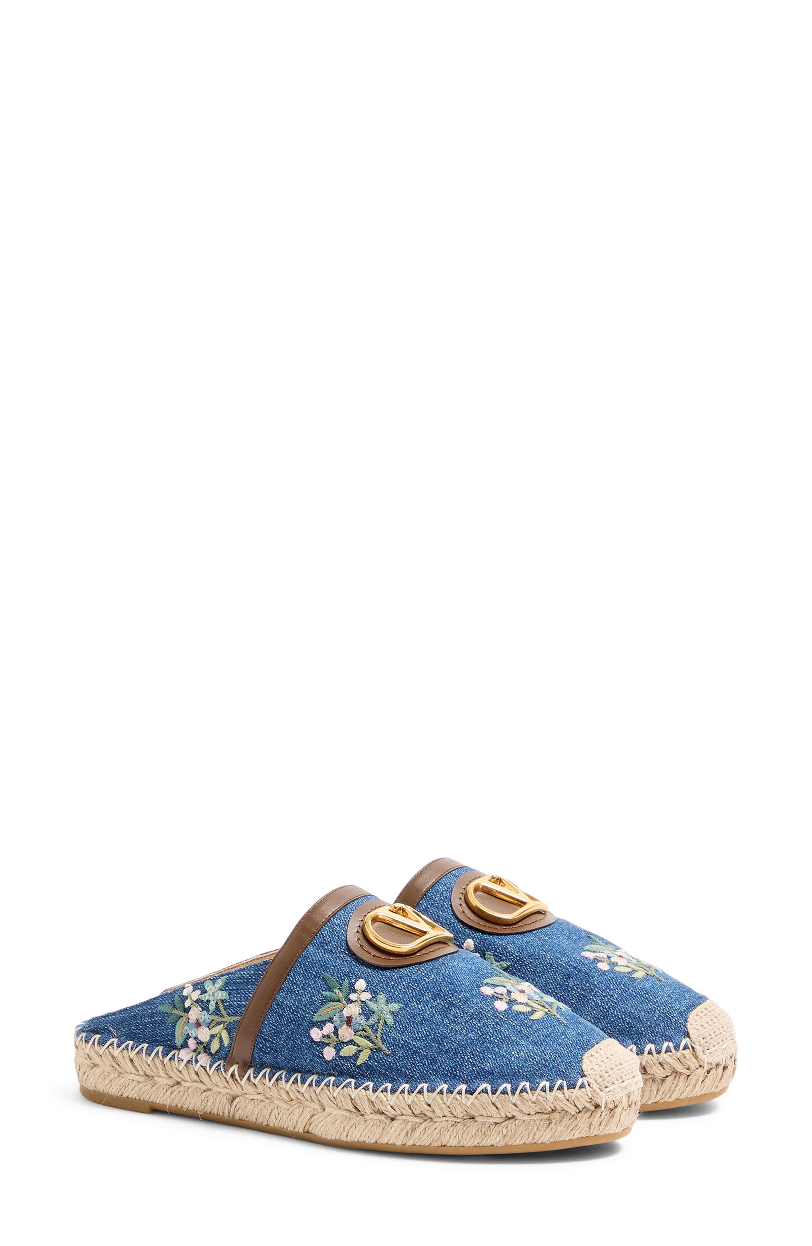 Valentino Garavani VLOGO Embroidered Espadrille Mule, Main, color, 