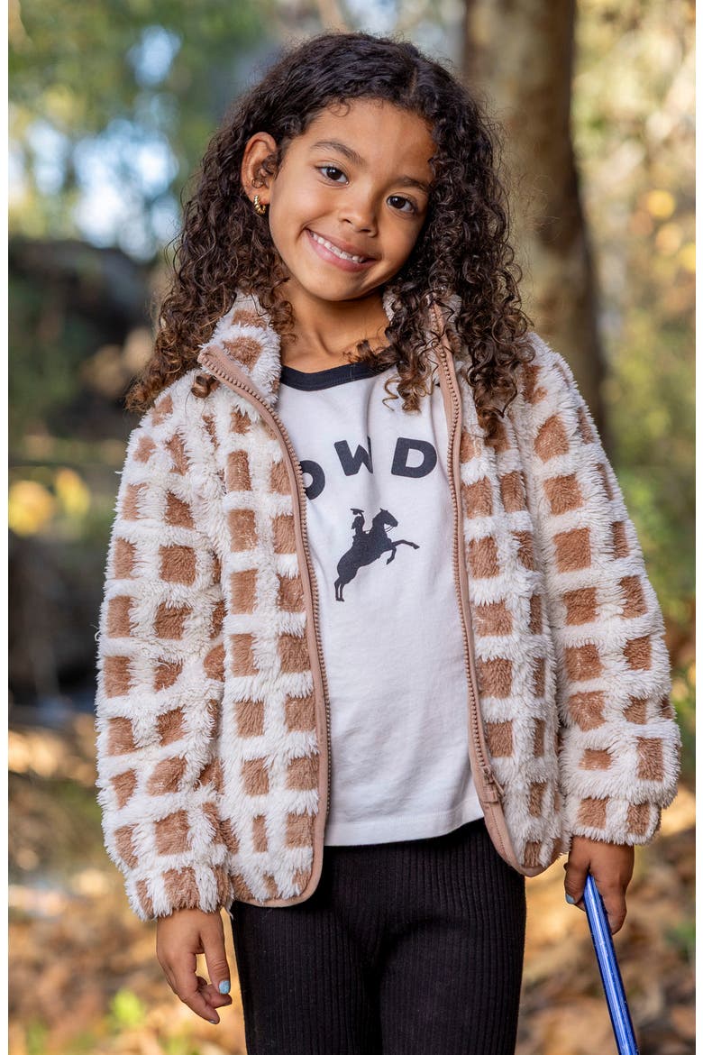 Parker Plaid Fleece Jacket, Alternate, color, SADDLE