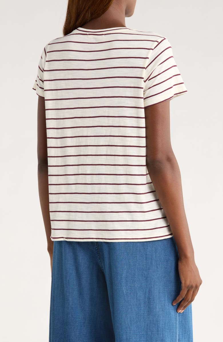 Marine Layer Stripe Crewneck Shirt, Alternate, color, White/ Fig Stripe