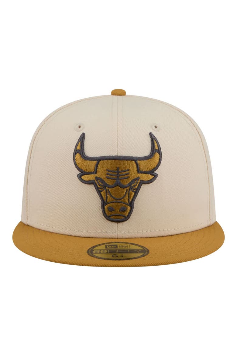 Men's New Era Cream/Tan Chicago Bulls Two-Tone Color Pack 59FIFTY Fitted Hat, Alternate, color, Cream