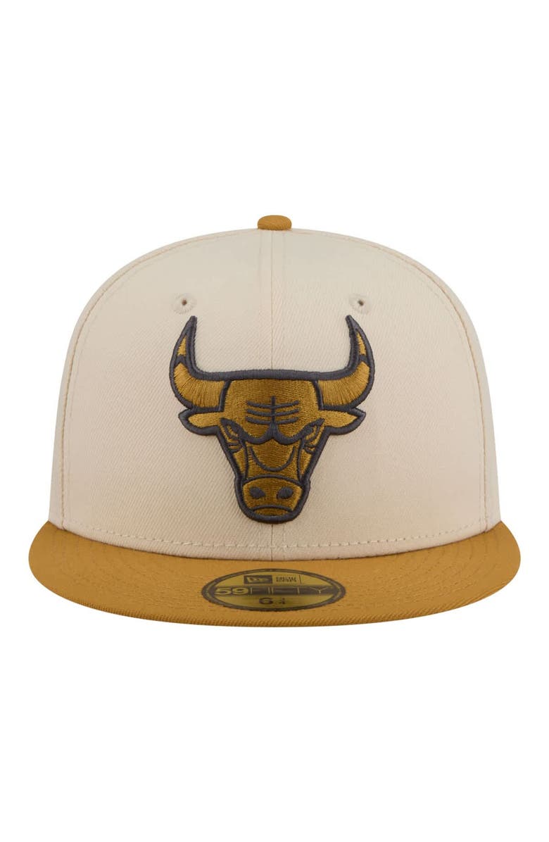 New Era Men's New Era Cream/Tan Chicago Bulls Two-Tone Color Pack 59FIFTY Fitted Hat, Alternate, color, Cream