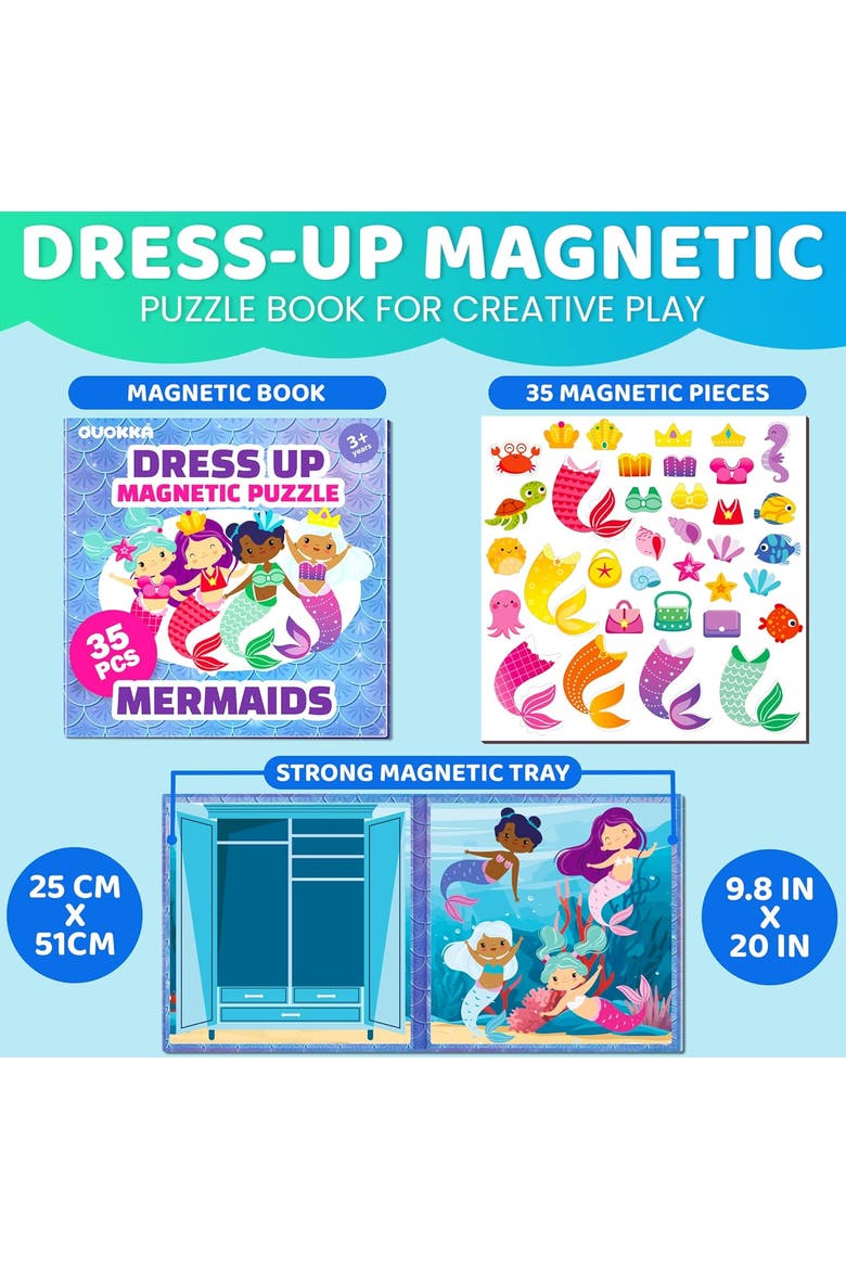 Magnetic Educational Kids Dress-Up Dolls, Alternate, color, Mermaids