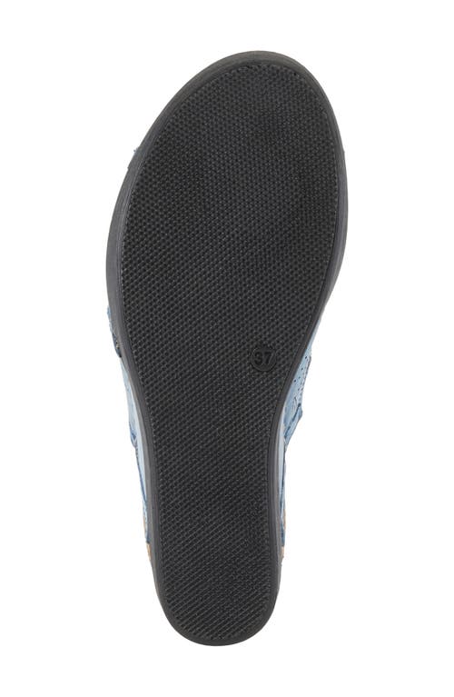 Spring Step Fusa Wedge Slide Sandal In Blue