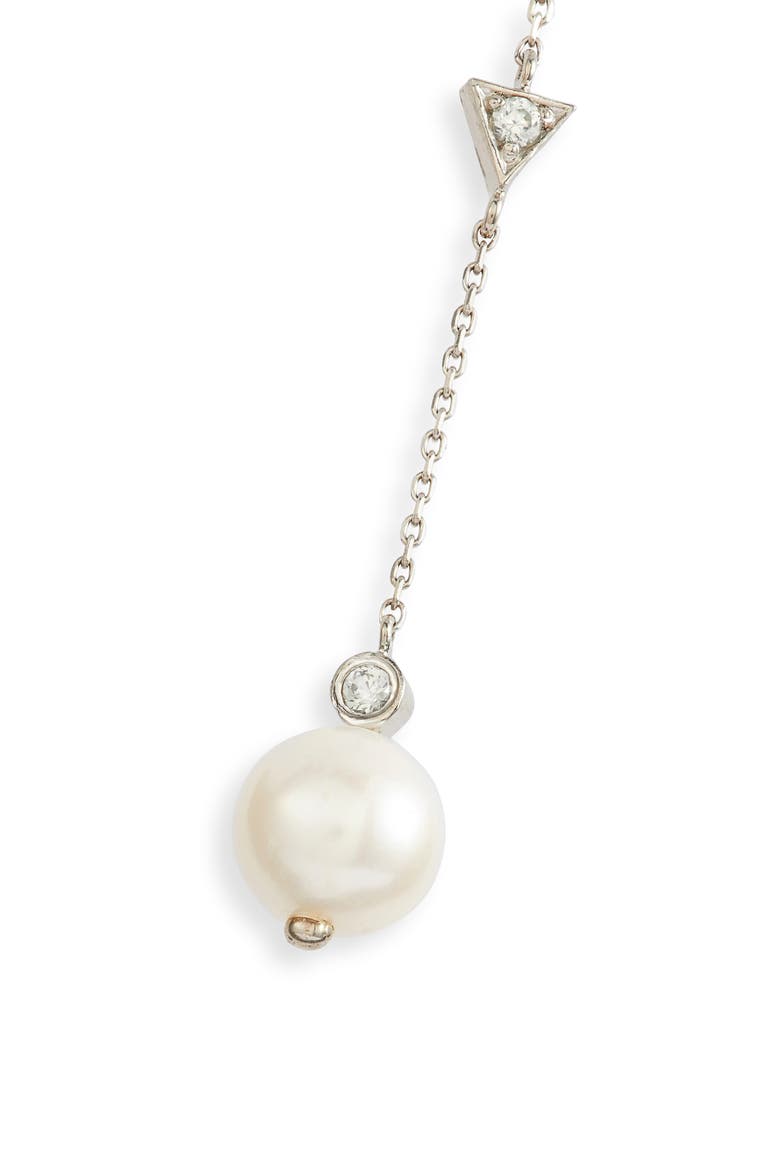 Cléo Pearl Chain Threader Earrings, Alternate, color, SILVER