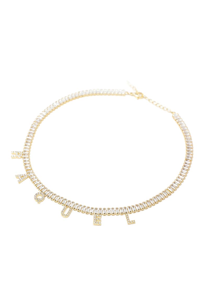 Customized Baguette Name Necklace, Main, color, GOLD
