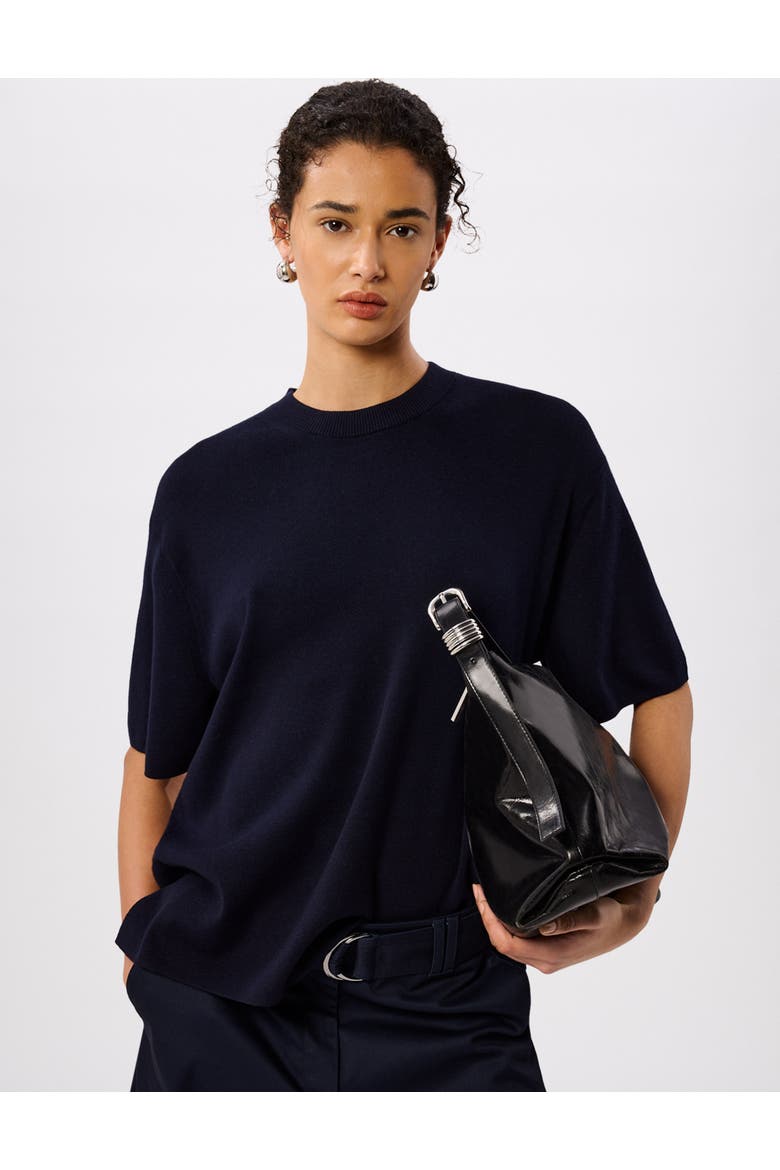Fine Knit T-Shirt, Alternate, color, Navy