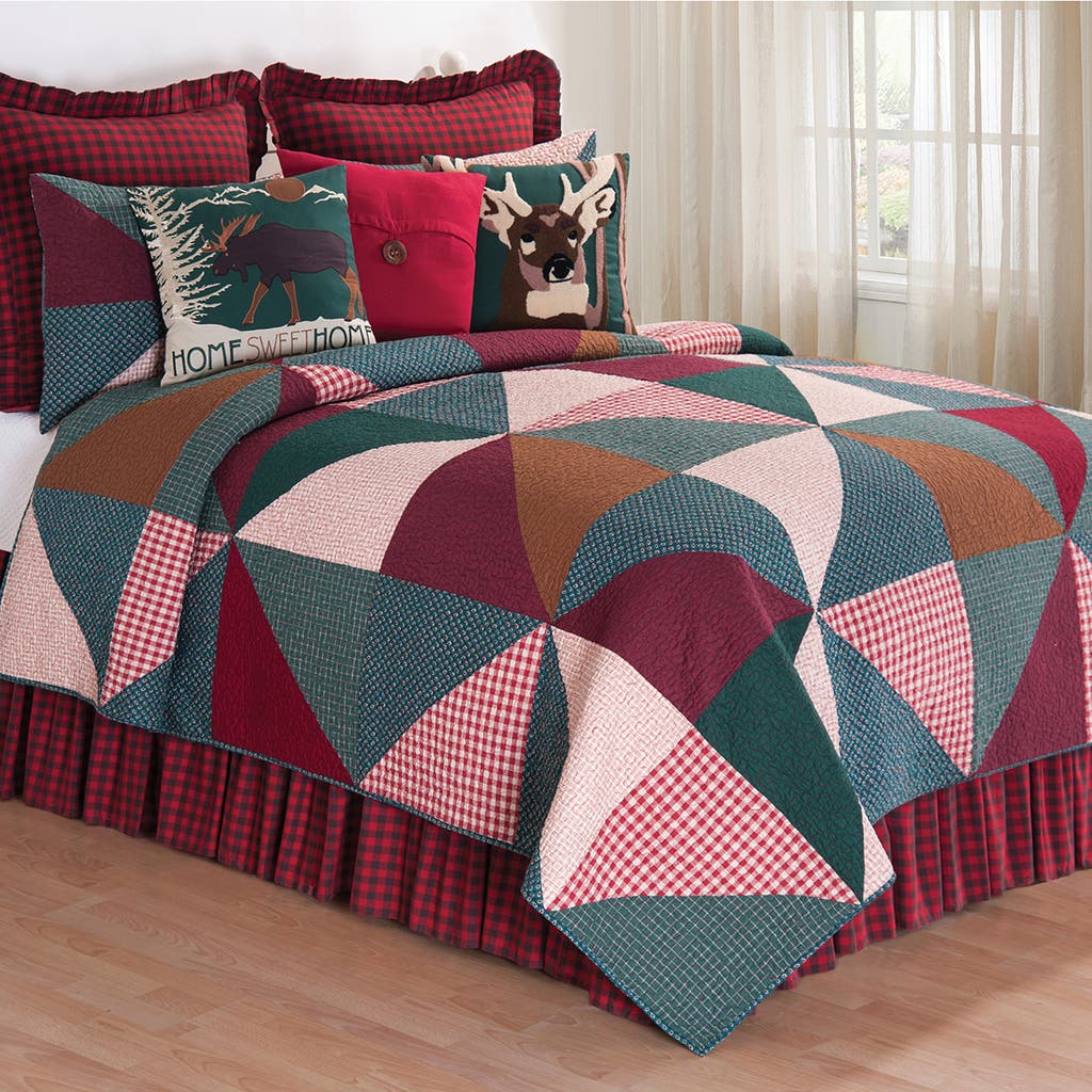C & F Home C&f Home Shady Pines Rustic Lodge Cotton Cotton Quilt Set In Red