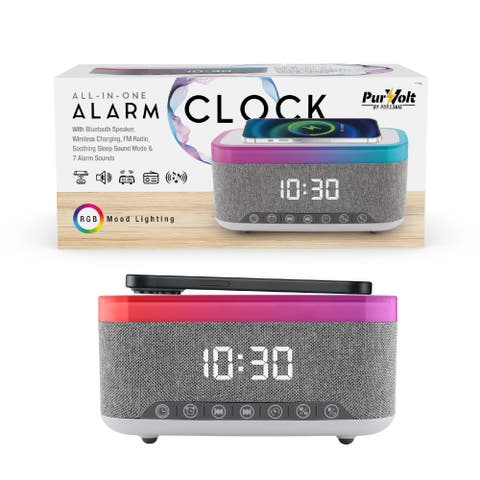 All-in-One Alarm Clock with Bluetooth Speaker, FM Radio 
Qi Wireless Charging - Your Complete Nightstand Companion