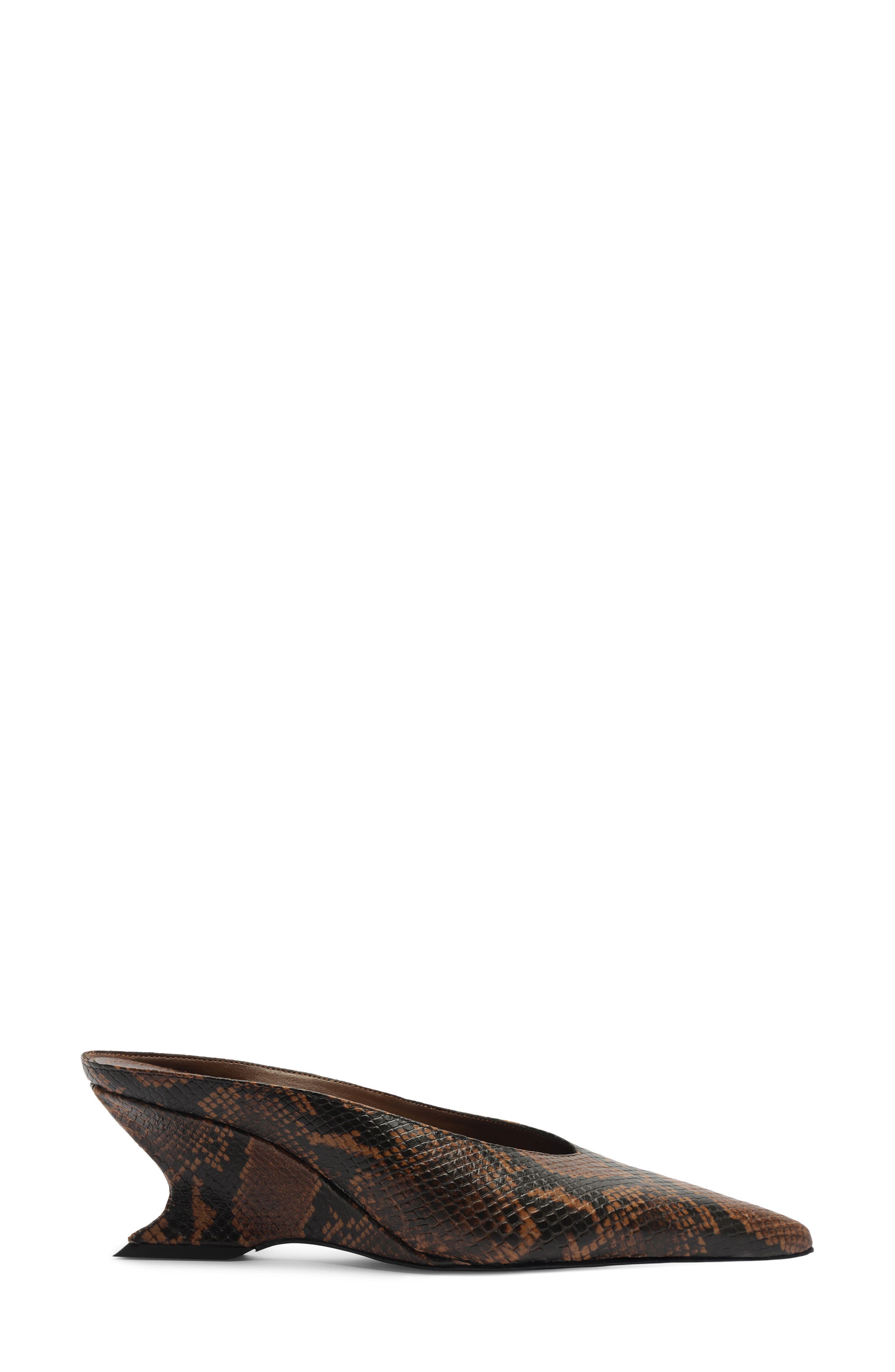 Siena Pointed Toe Wedge Mule, Alternate, color, BROWN