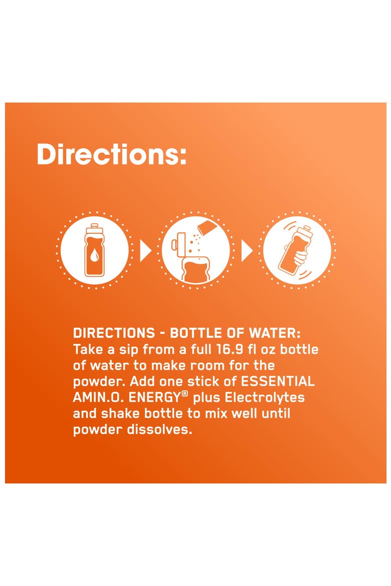 Amino Energy Hydration Powder Stick Packs for On-the-Go Energy and Hydration Support, Tangerine Wave Flavor, 25 Count, Alternate, color, None