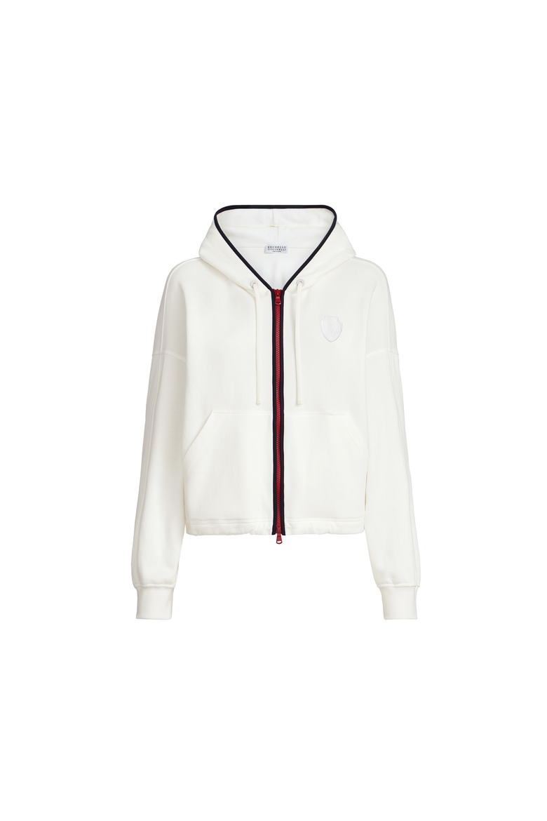 Hooded sweatshirt with logo, Alternate, color, White