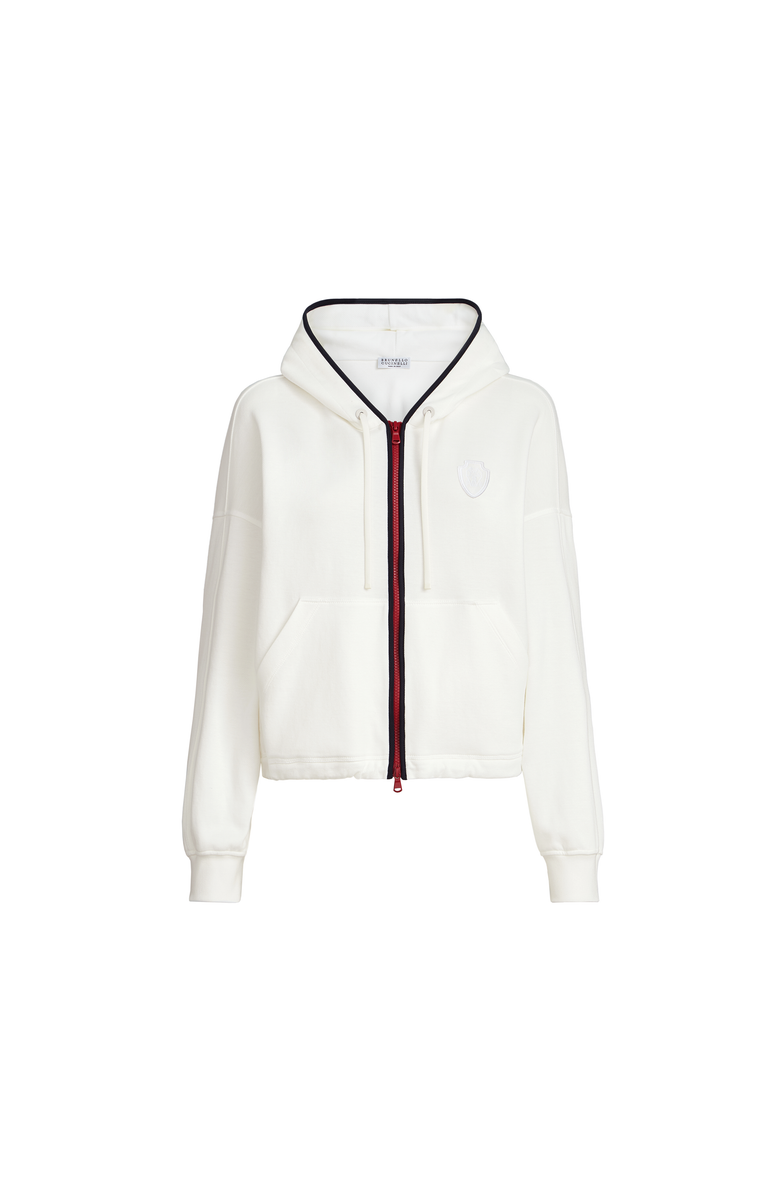 Brunello Cucinelli Hooded sweatshirt with logo, Main, color, White