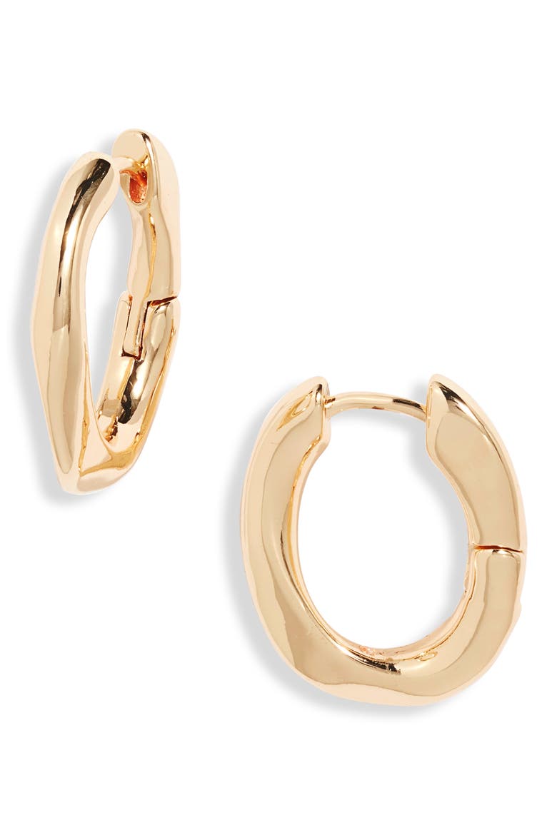 Curb Link Hoop Earrings, Main, color, GOLD
