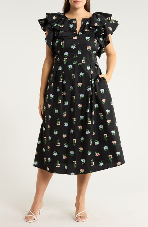 Mayrel Floral Print Maxi Dress (Plus)