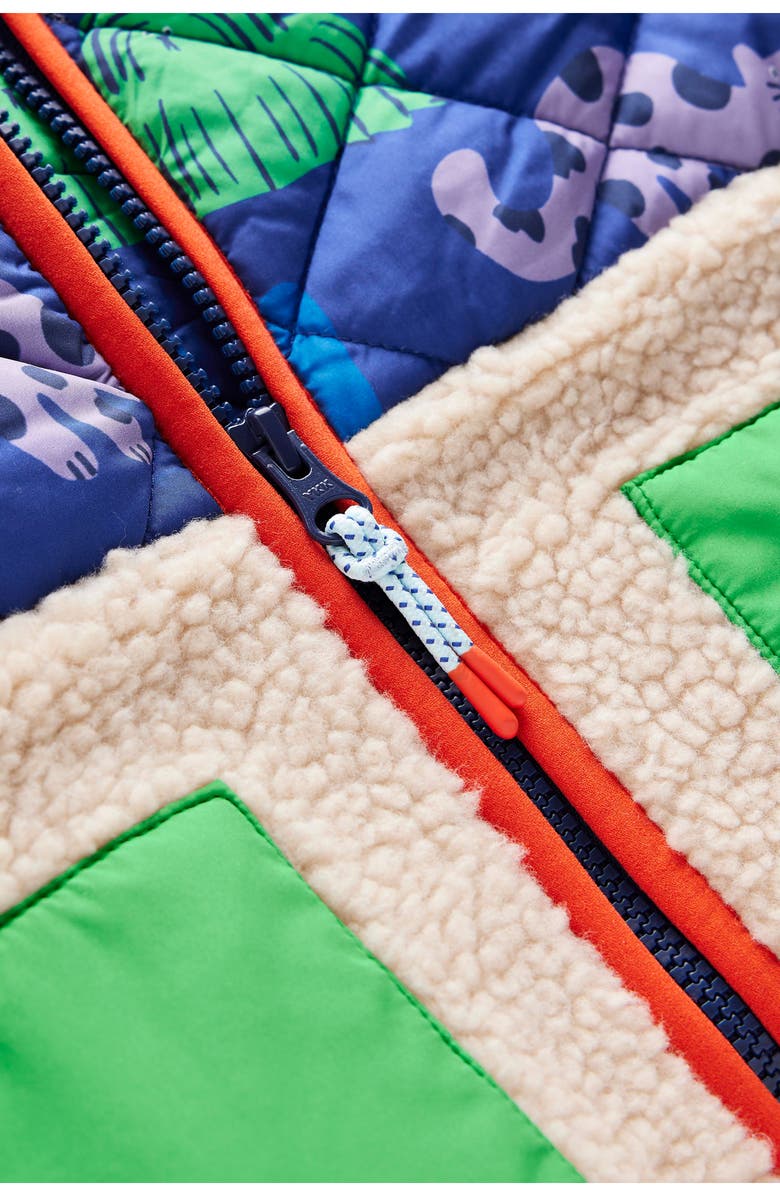 Mini Boden Kids' Borg Fleece & Quilted Hooded Jacket, Alternate, color, 