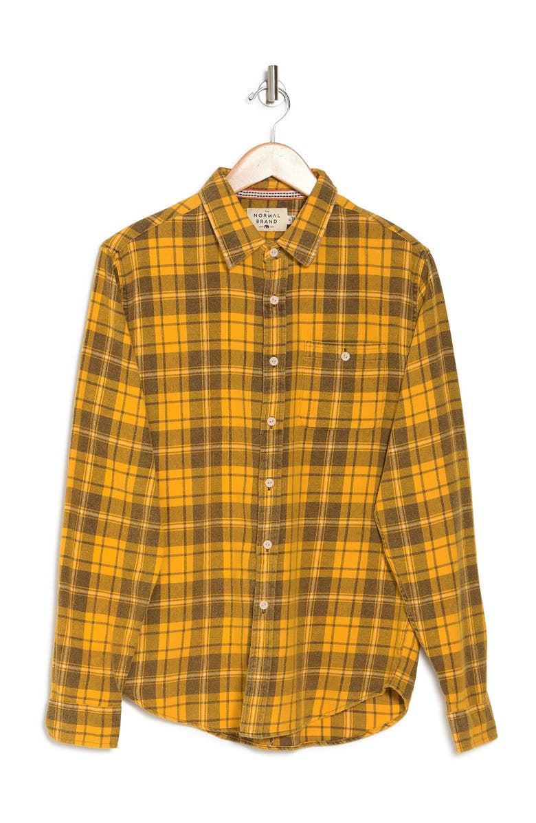The Normal Brand Stephen Regular Fit Gingham Flannel Button-Up Shirt, Alternate, color,