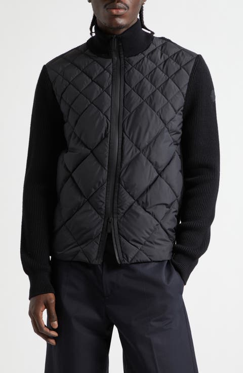 Hybrid Quilted Down Fill & Wool Cardigan