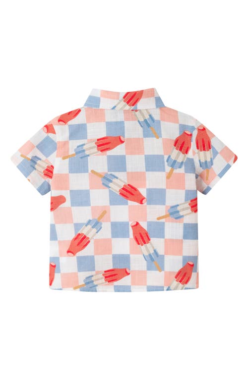 Andy & Evan Checkered Ice Pop Button-up Shirt & Shorts Set