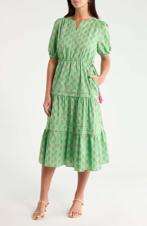 Darley Floral Tiered Cotton Dress
