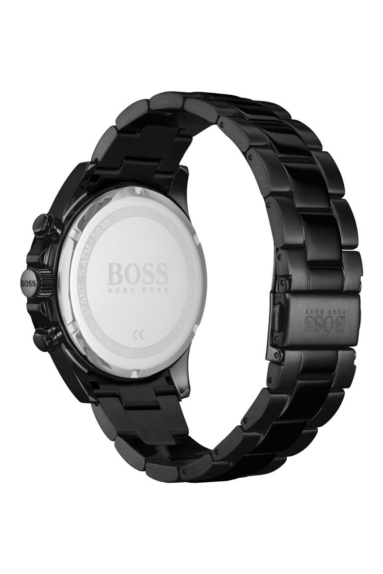 Hero Chronograph Bracelet Watch, 43mm, Alternate, color, BLACK