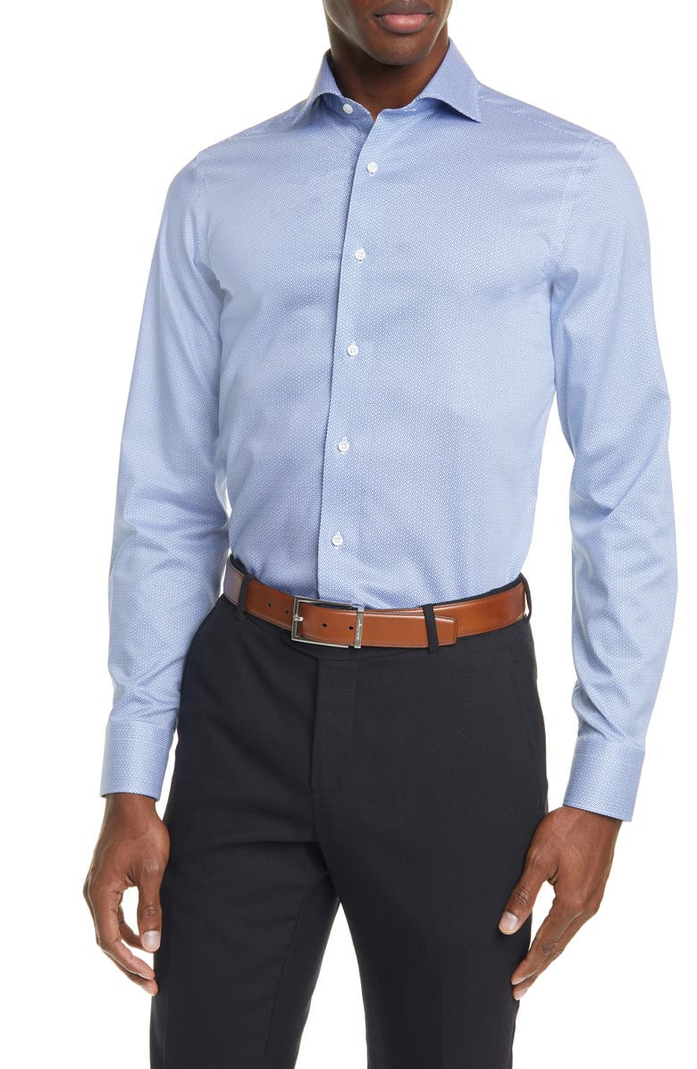 Canali Regular Fit Geometric Dress Shirt, Main, color, 