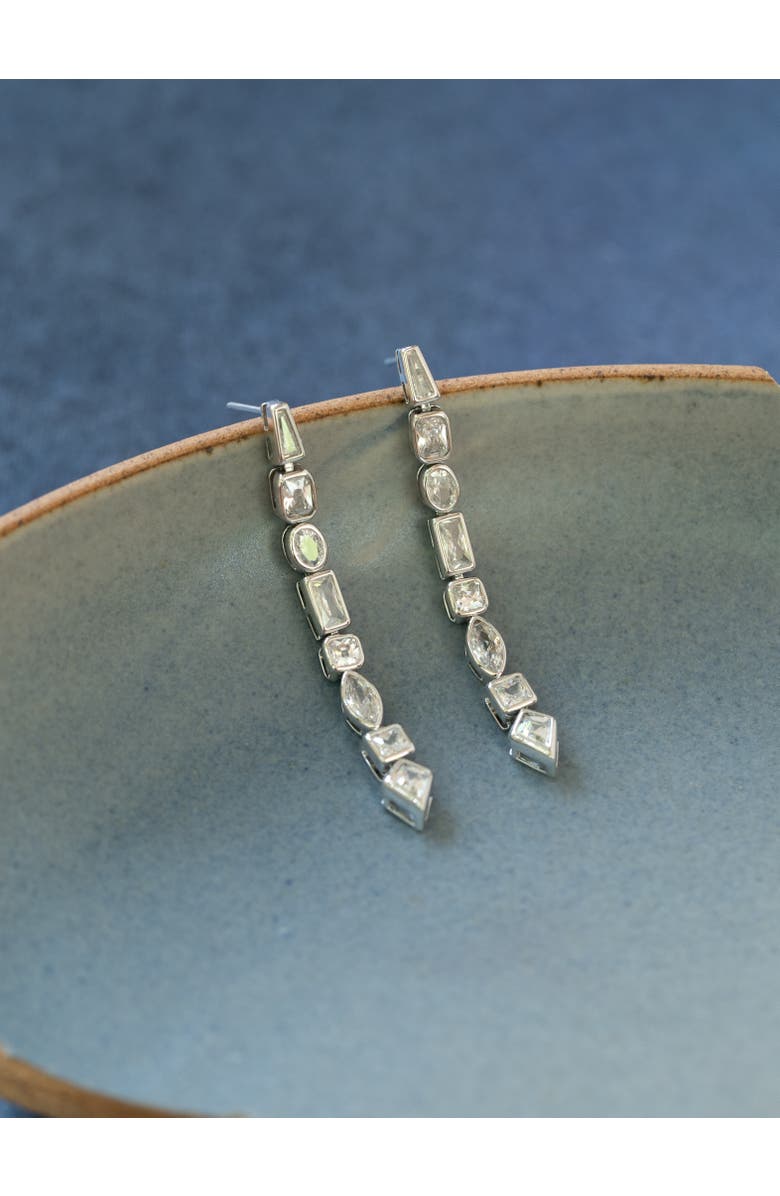 Zynnia Collective Facet Earrings, Alternate, color, Silver