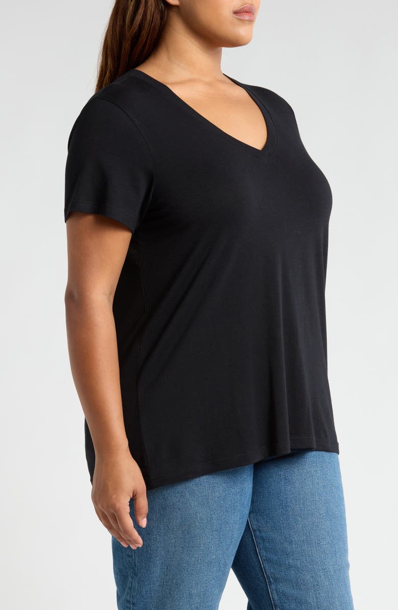 Caslon<sup>®</sup> V-Neck Cotton Blend T-Shirt, Alternate, color, 