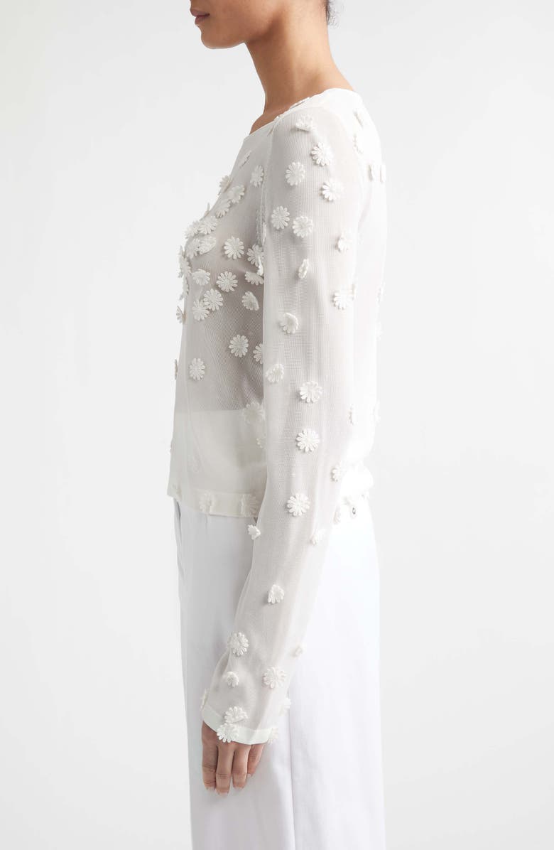 Altuzarra Carter Flower Appliqué Sweater, Alternate, color, 000102 Ivory