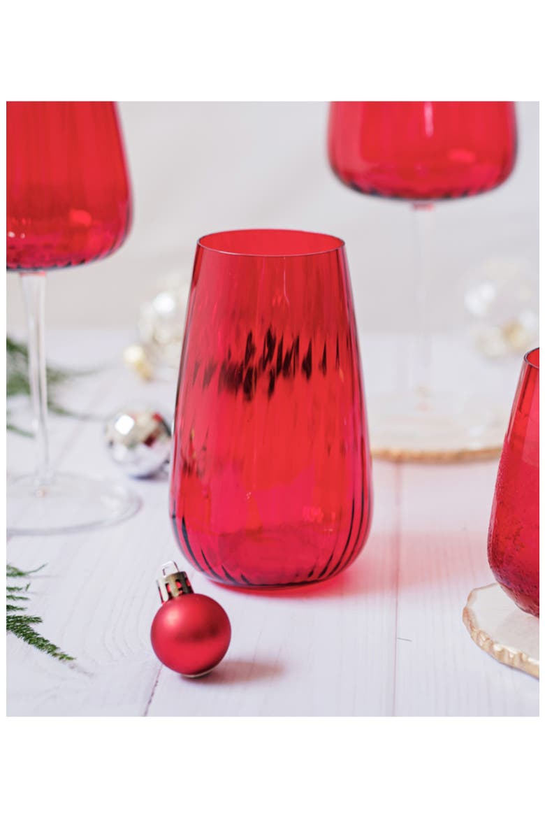 Francesca Highball Glass, Alternate, color, RED