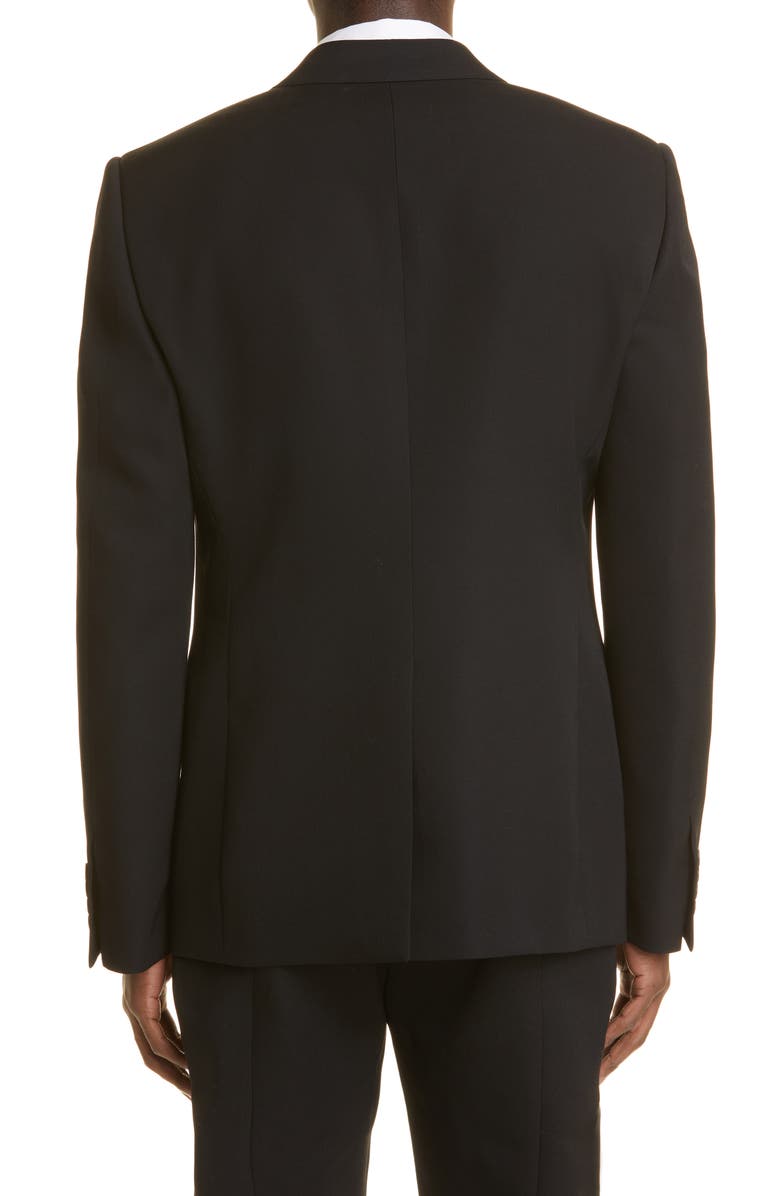 McQueen Alexander McQueen Embellished Wool Tuxedo Jacket, Alternate, color, 1000 Black