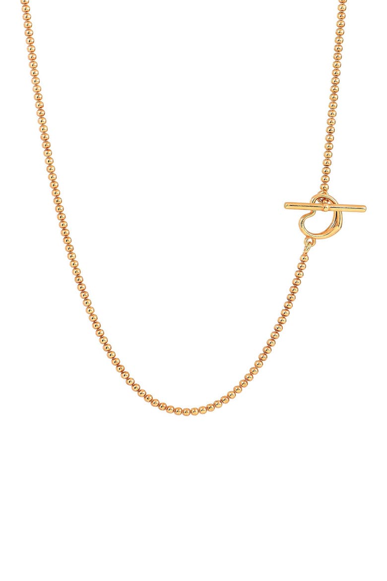 Primavera Made in Italy Heart Beaded Necklace, Alternate, color, GOLD