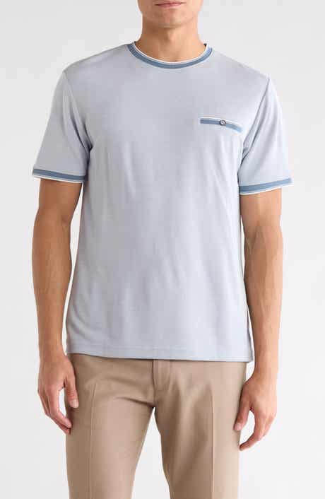 DENIM AND FLOWER Microstripe Chest Pocket T-Shirt