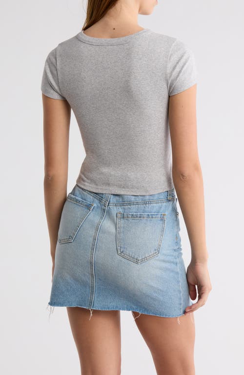 Abound Cropped V-neck Tee In Grey Heather
