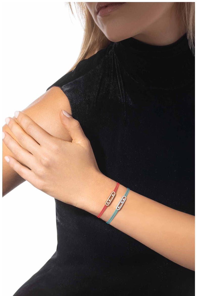 Care Pavé Diamond Friendship Bracelet, Alternate, color, PINK GOLD