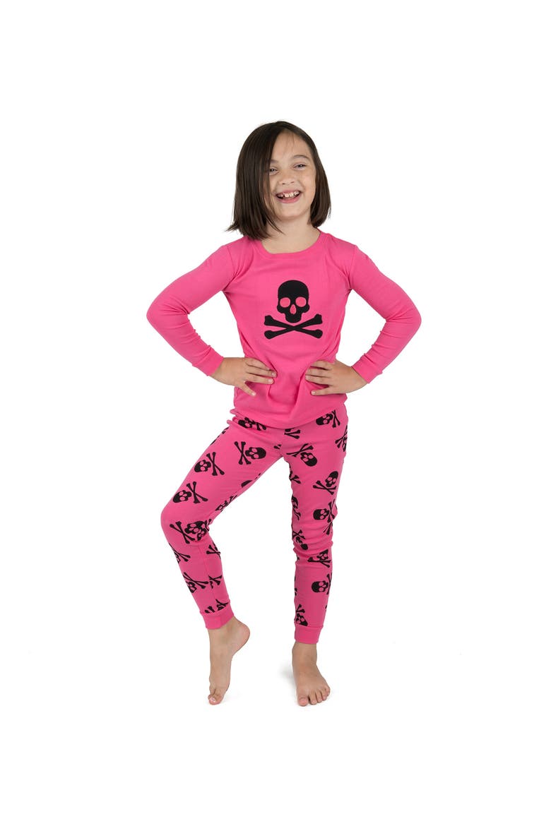 Kids Two-Piece Cotton Halloween Matching Family Pajamas, Fun Prints, Alternate, color, PINK