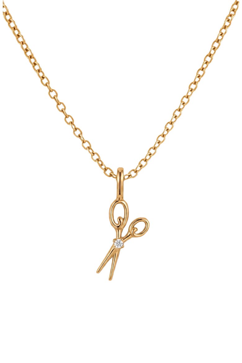Scissors Pendant Chain Necklace, Main, color, Gold Vermeil